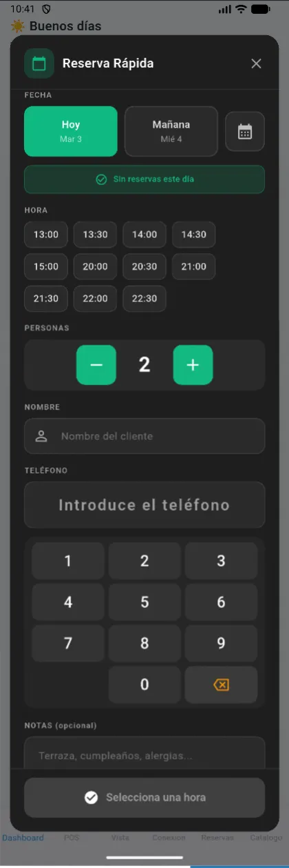 Reserva rápida en Restmatik